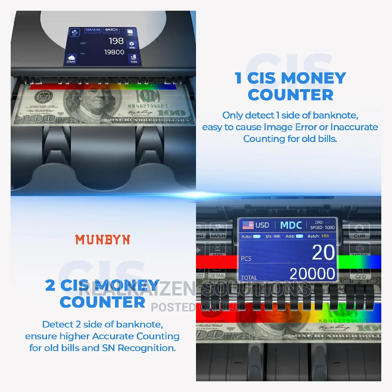 NIGACHI 10mix UV| MG| IR| 2 CIS| Money Bill Counting Machine