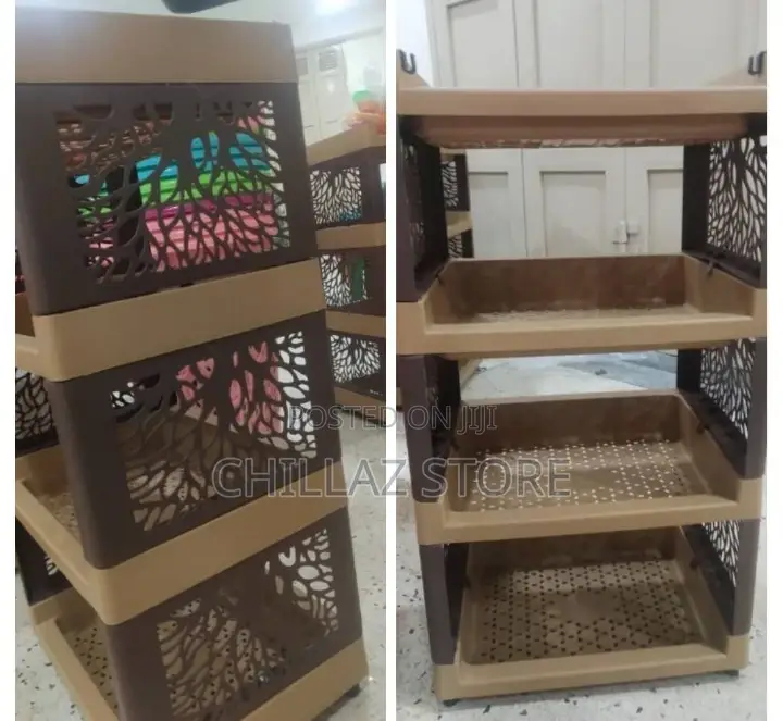 Plastic Kitchen Rack Trolley.