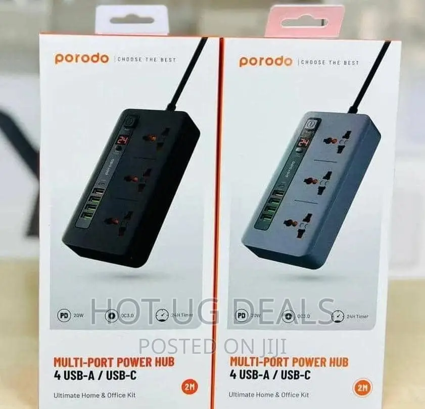3 Heavy Duty Extension 4 Usb A Ports 1 Usb C - Black, Grey