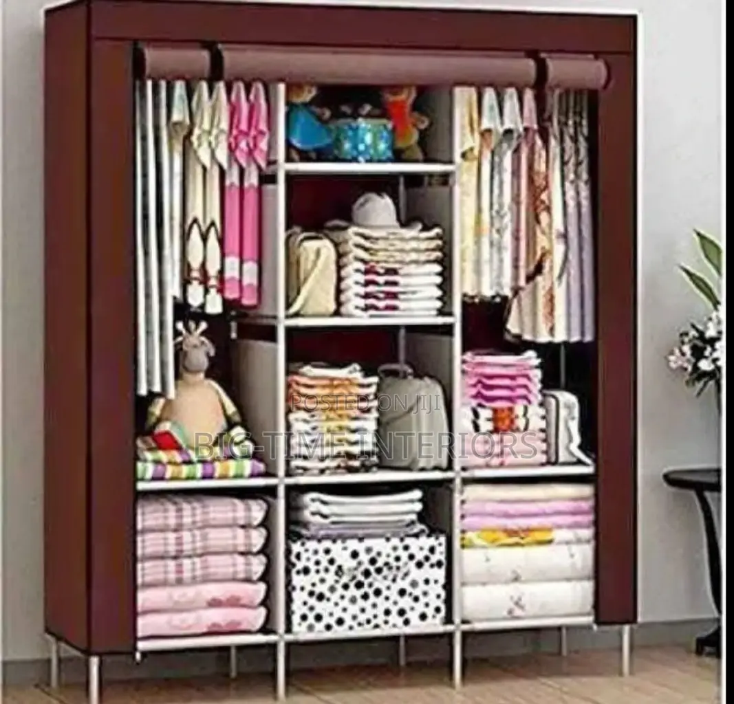 3 Column Wood and Clothe Closet-Brown