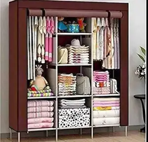 3 Column Wood and Clothe Closet-Brown