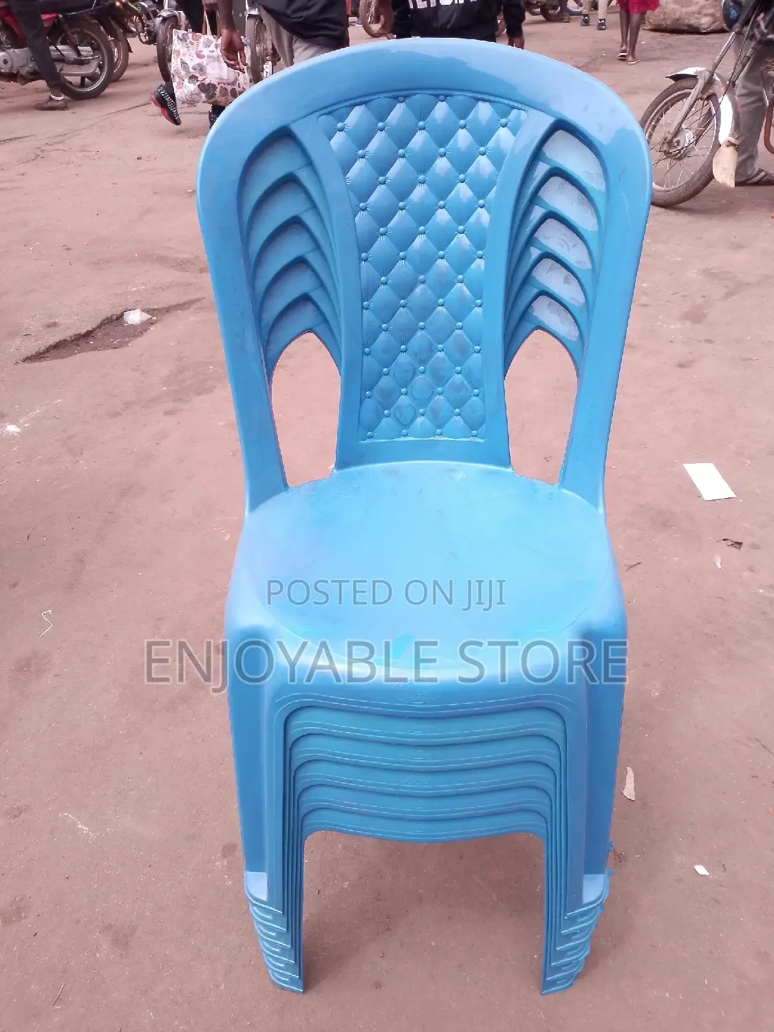 Plastic Chairs Armless Blue