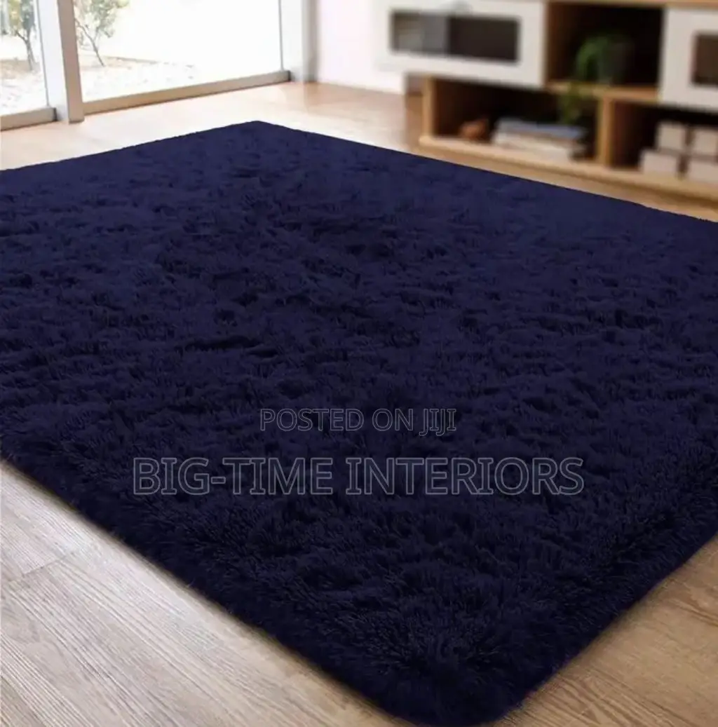 Fluffy Center Carpet 1.5by2 Meters ( Navy Blue)