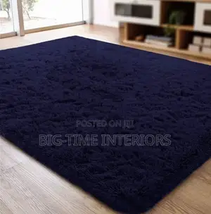 Fluffy Center Carpet 1.5by2 Meters ( Navy Blue)