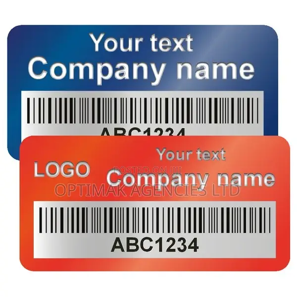 Durable Aluminum Asset Tags and Aluminum Bar Code Labels