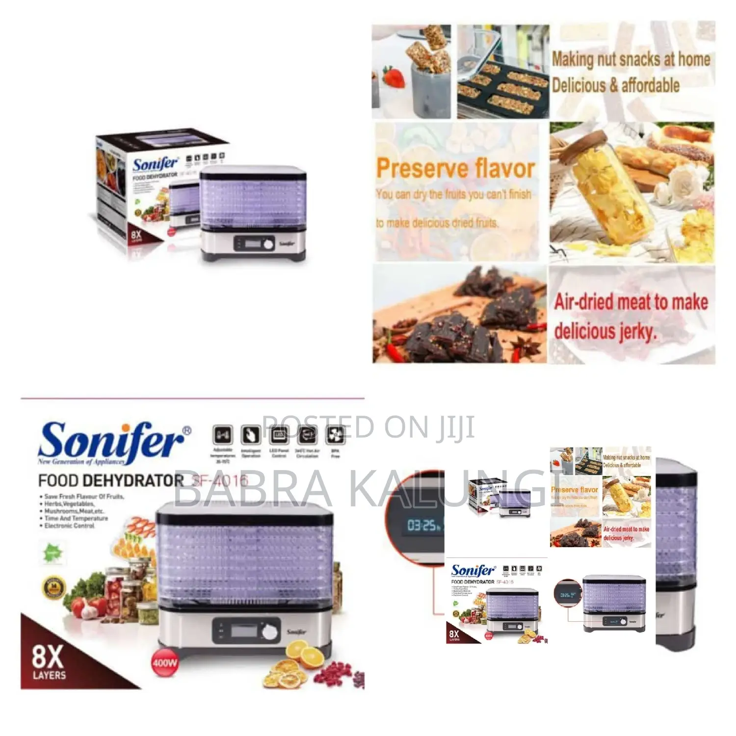 Sonifer 8 Tray Dry Fruit, Vegetable Meat Dehydrator