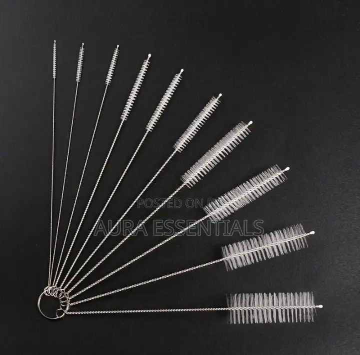 10pcs Stainless Soft Hair Nylon Cleaning Brushes Set