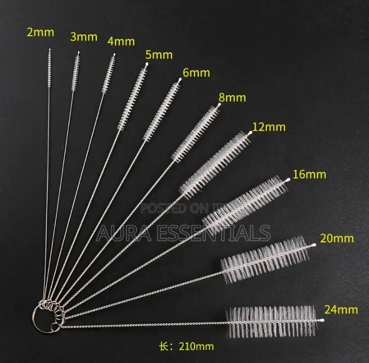 10pcs Stainless Soft Hair Nylon Cleaning Brushes Set