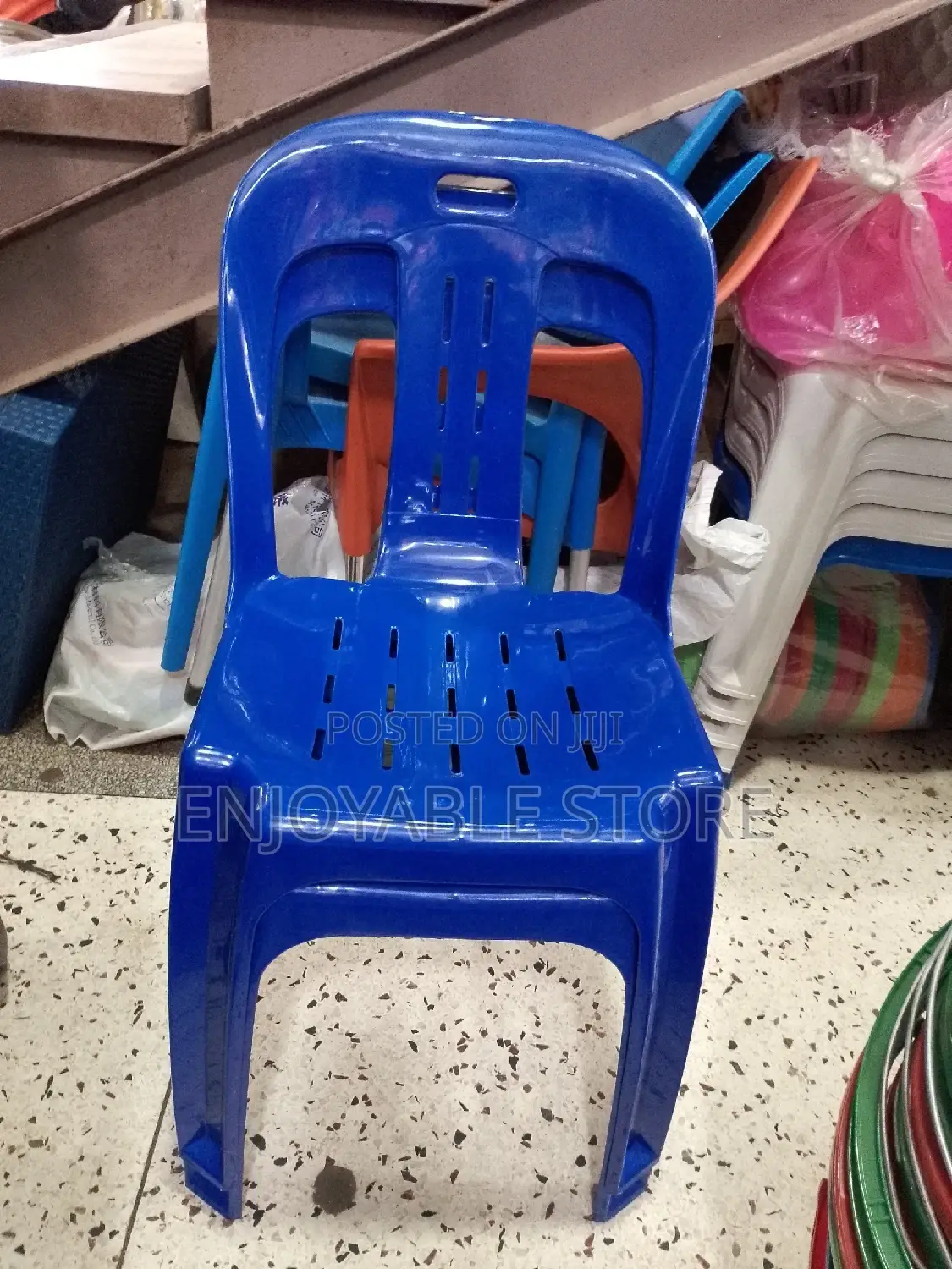 Plastic Chairs(Blue Armless )
