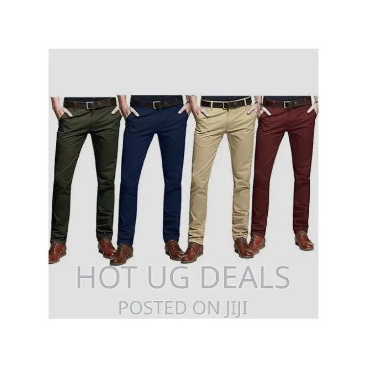 4 Pack Of Men’S Khaki Stretcher Trousers- Multi Color