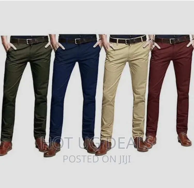 4 Pack Of Men’S Khaki Stretcher Trousers- Multi Color