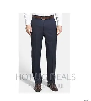 3 Pack of Formal Trousers -Black, Brown and Blue