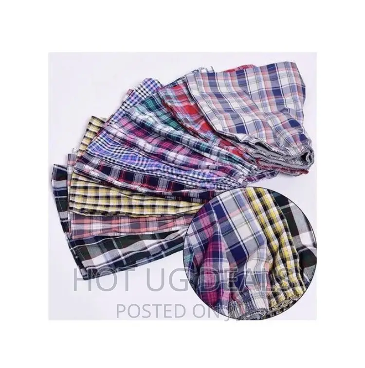 6pcs of Men’S Cotton Checkered Boxer- Color Delivered Varies