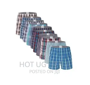12pcs of Men’S Cotton Checkered Boxers- Multicolored Varies
