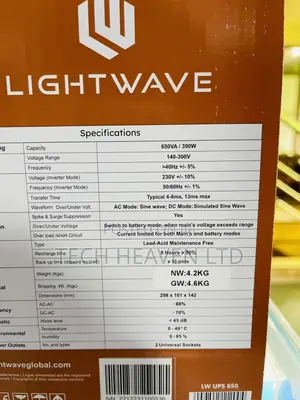 UPS Battery Backup - Lightwave 650va