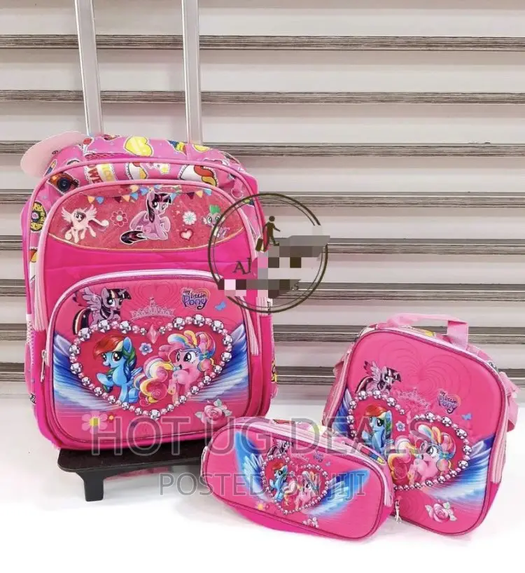 3 in 1 Kids School Bags Set - Pink