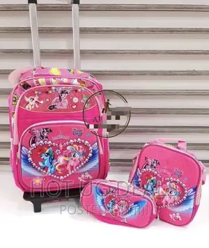 3 in 1 Kids School Bags Set - Pink