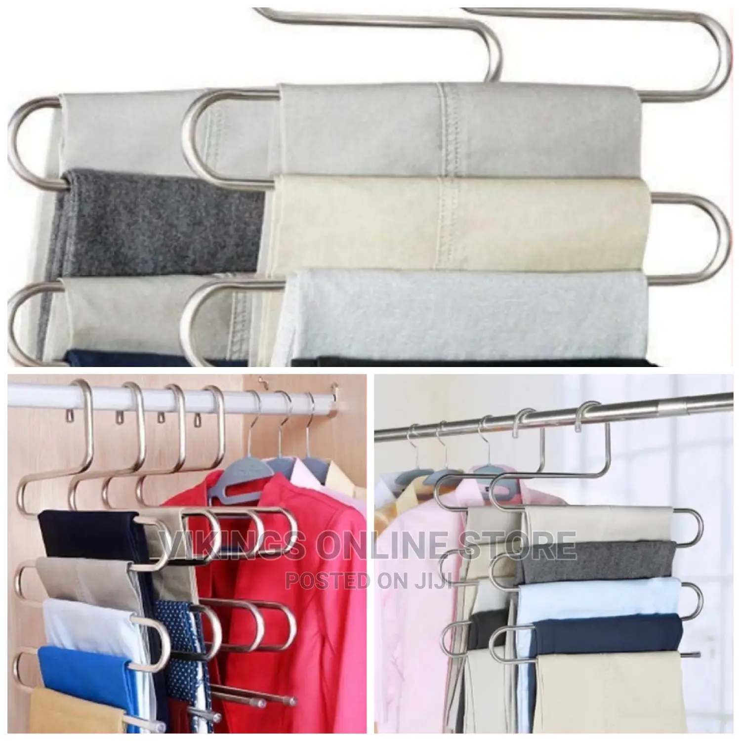 1pc of Trouser Steel Hanger/Pants Hanger – Silver
