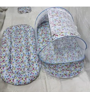 3pcs Baby Mosquito Net With Pillow and Mattress- Multicolor
