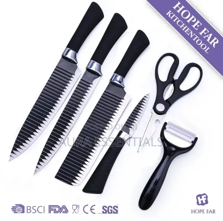 6pcs Black Ceramic Knife Set