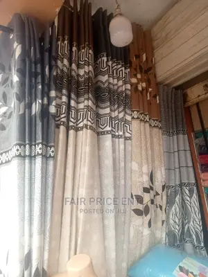 Already Made Ring Curtains 3x2 Metres.( Cream and Brown)