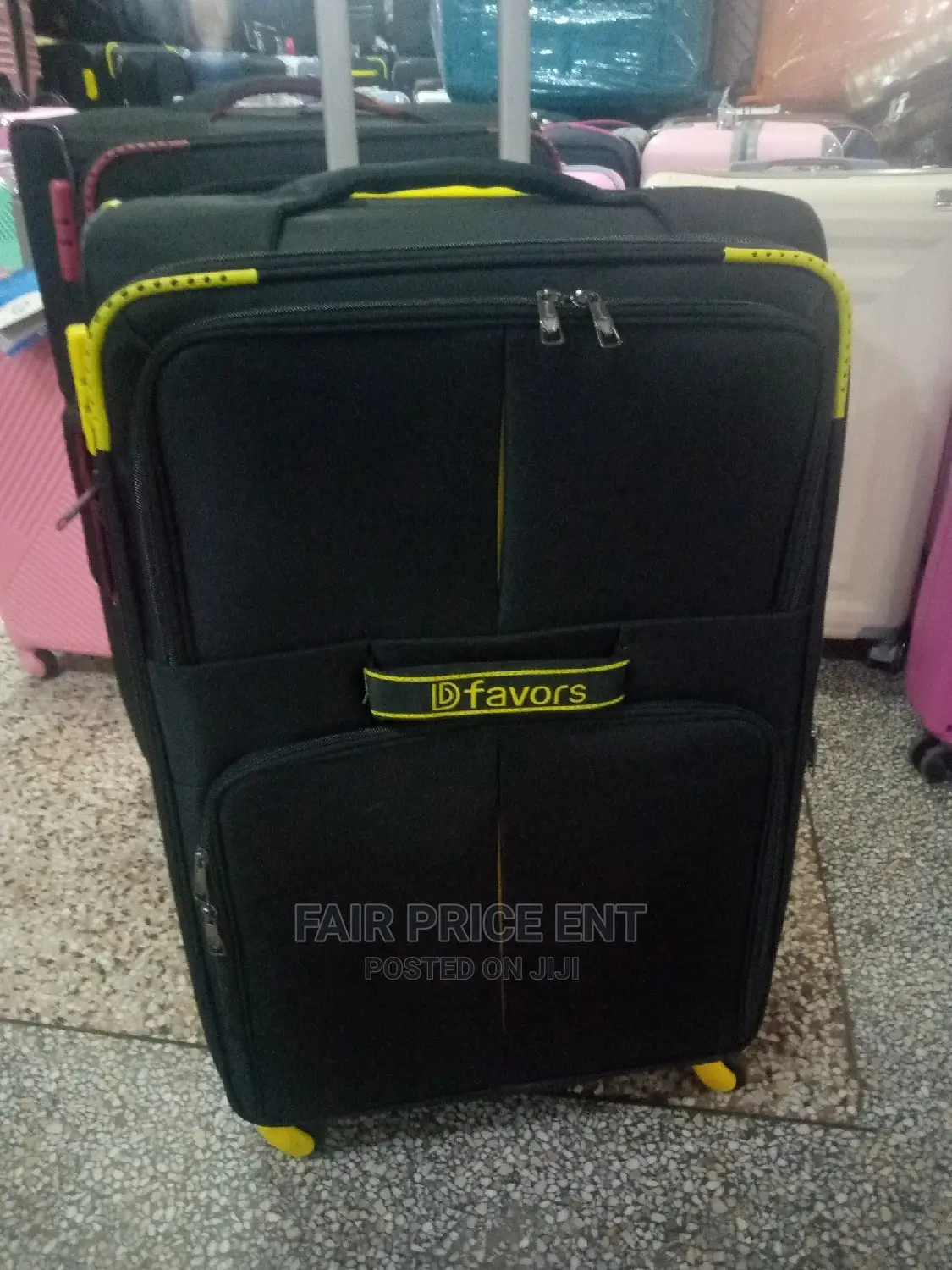 Original D Favors Cloth Suitcase.Large( Black and Yellow)