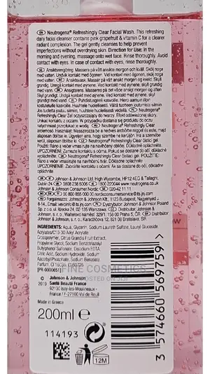 Neutrogena Vitamin C Refreshing Clear Pink Grape Facial Wash