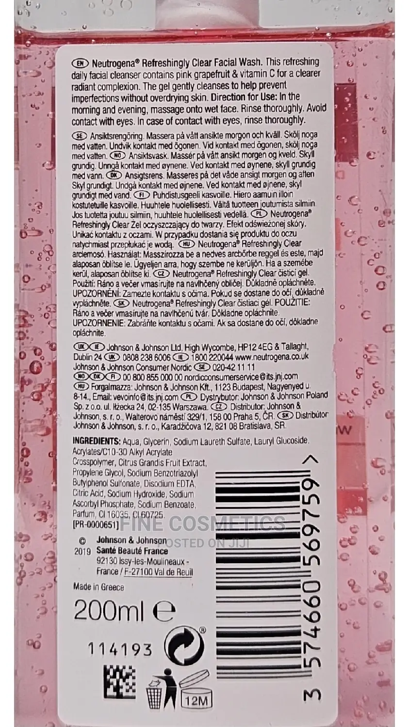 Neutrogena Vitamin C Refreshing Clear Pink Grape Facial Wash