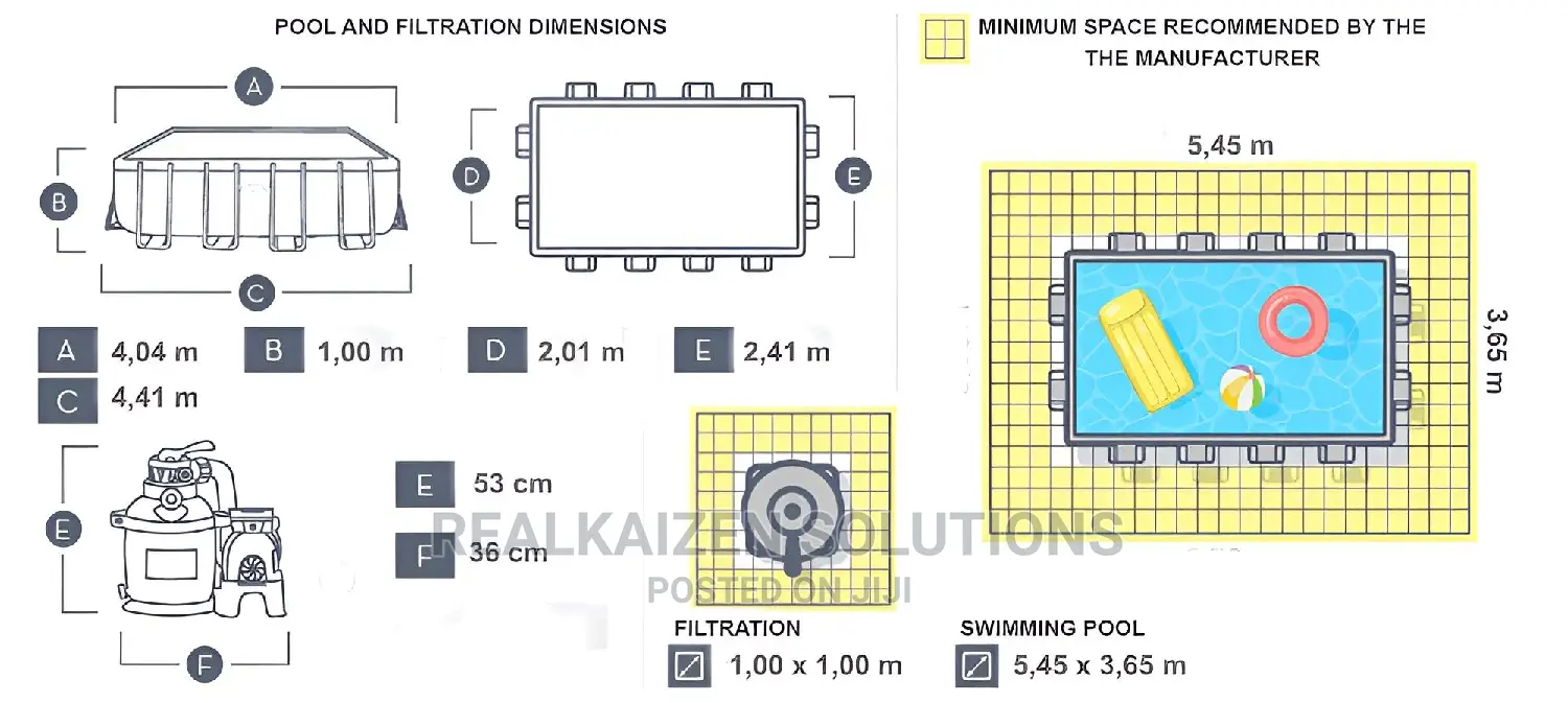 BESTWAY Power Steel Swimming Pool | Ladder | Filter 4mx2mx1m