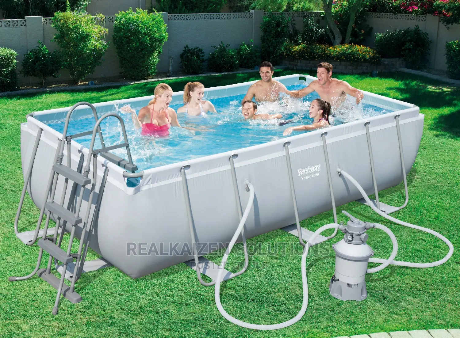 BESTWAY Power Steel Swimming Pool | Ladder | Filter 4mx2mx1m