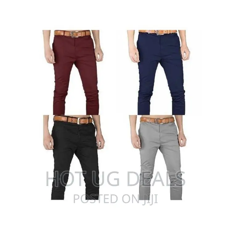 4 Pack Of Men's Stretcher Khaki Trousers- Multicolour