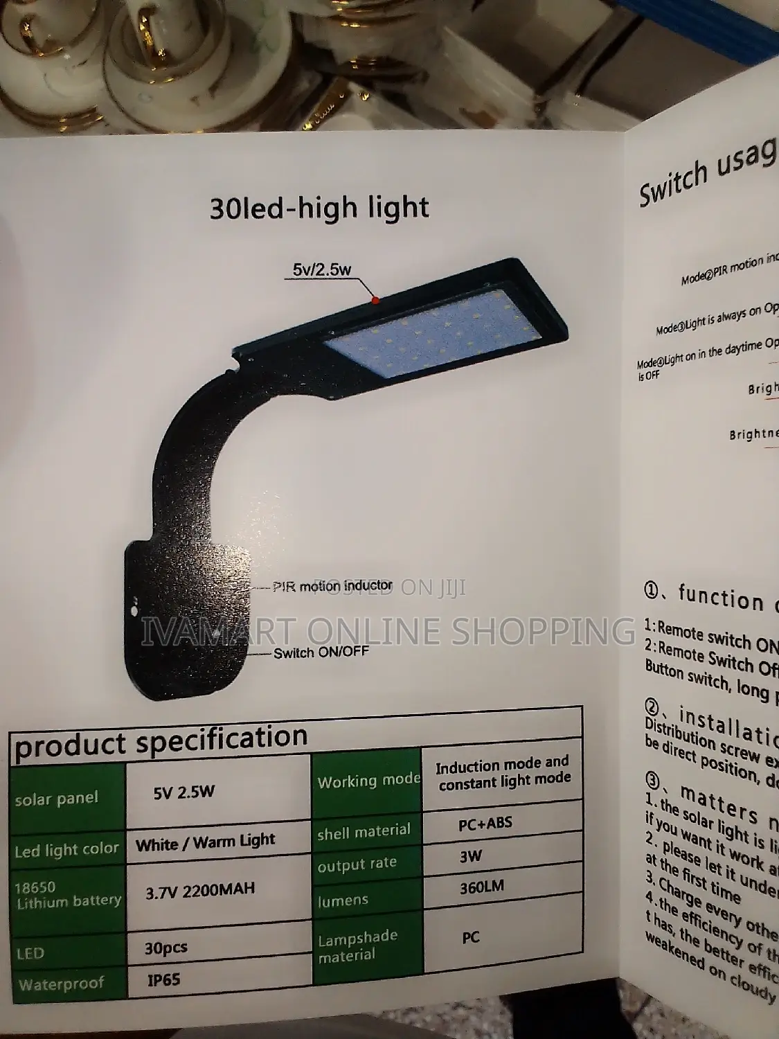 Solar Motion Light - Sensitive Motion Sensor, Save Energy