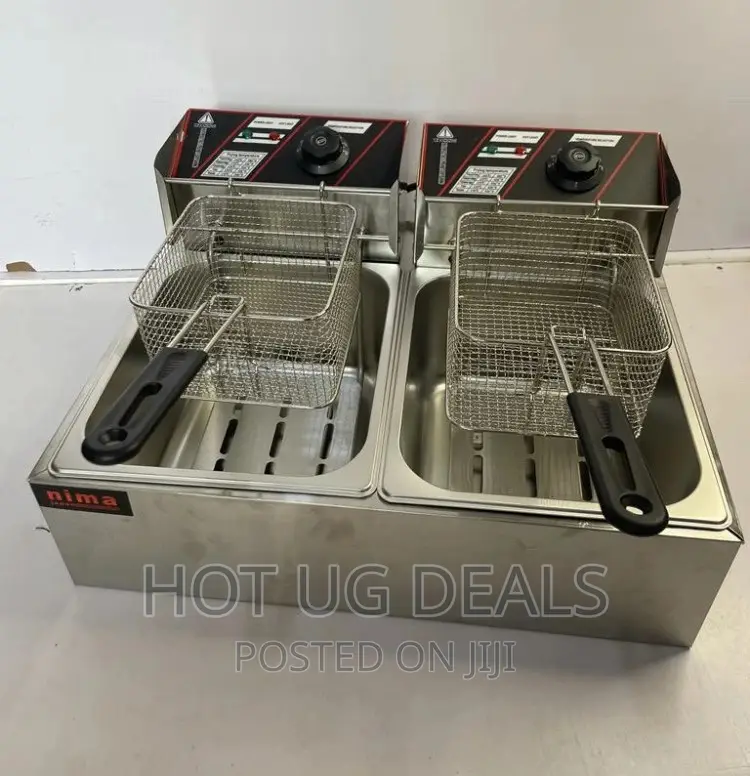 Brand New 12l Double Pan Electric Deep Fryers - Silver