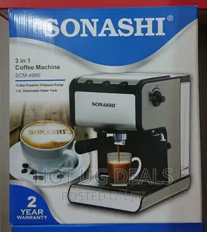 Sonashi 3 in 1 Coffee Maker Machine | SCM-4960- Silver