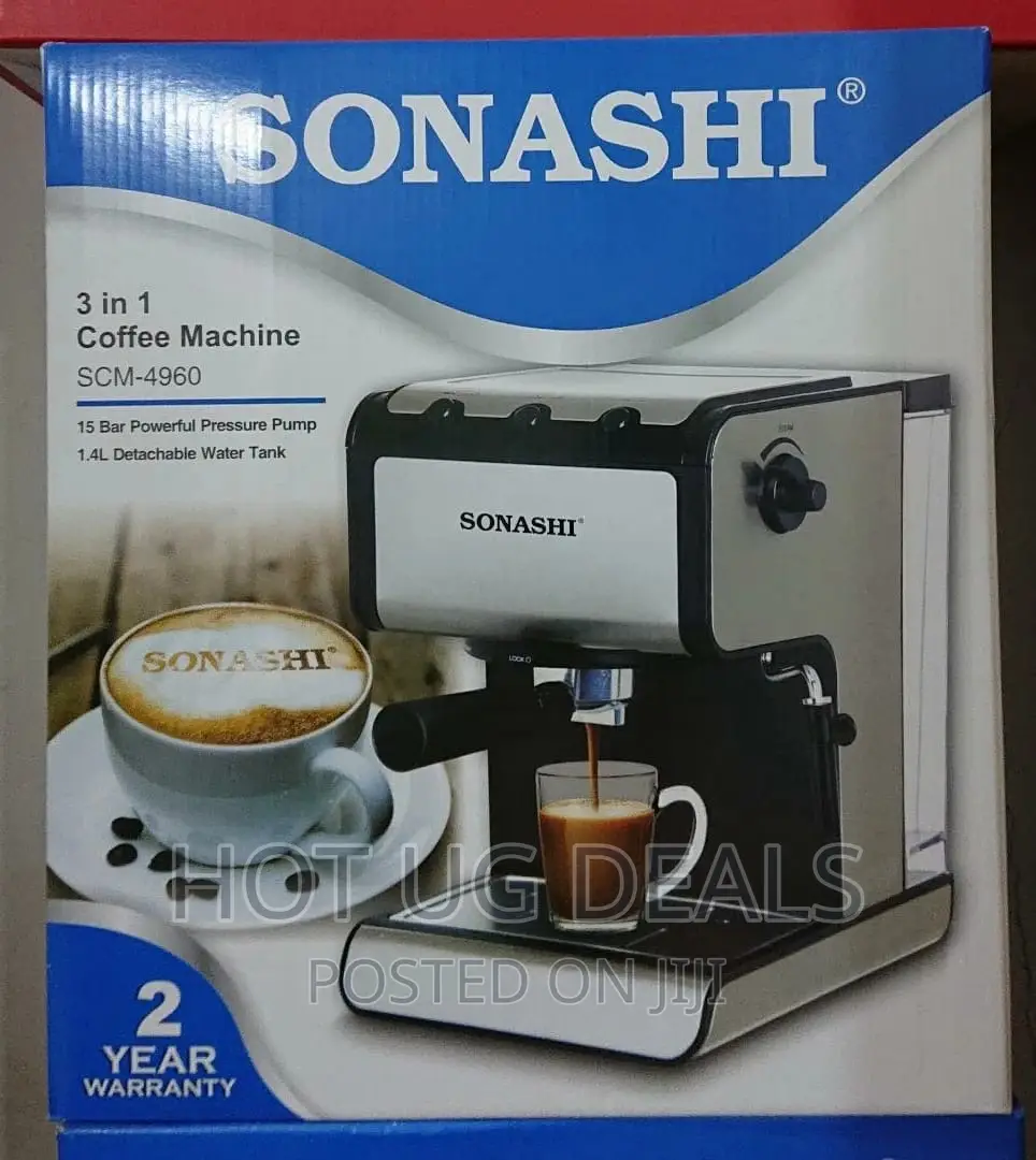 Sonashi 3 in 1 Coffee Maker Machine | SCM-4960- Silver
