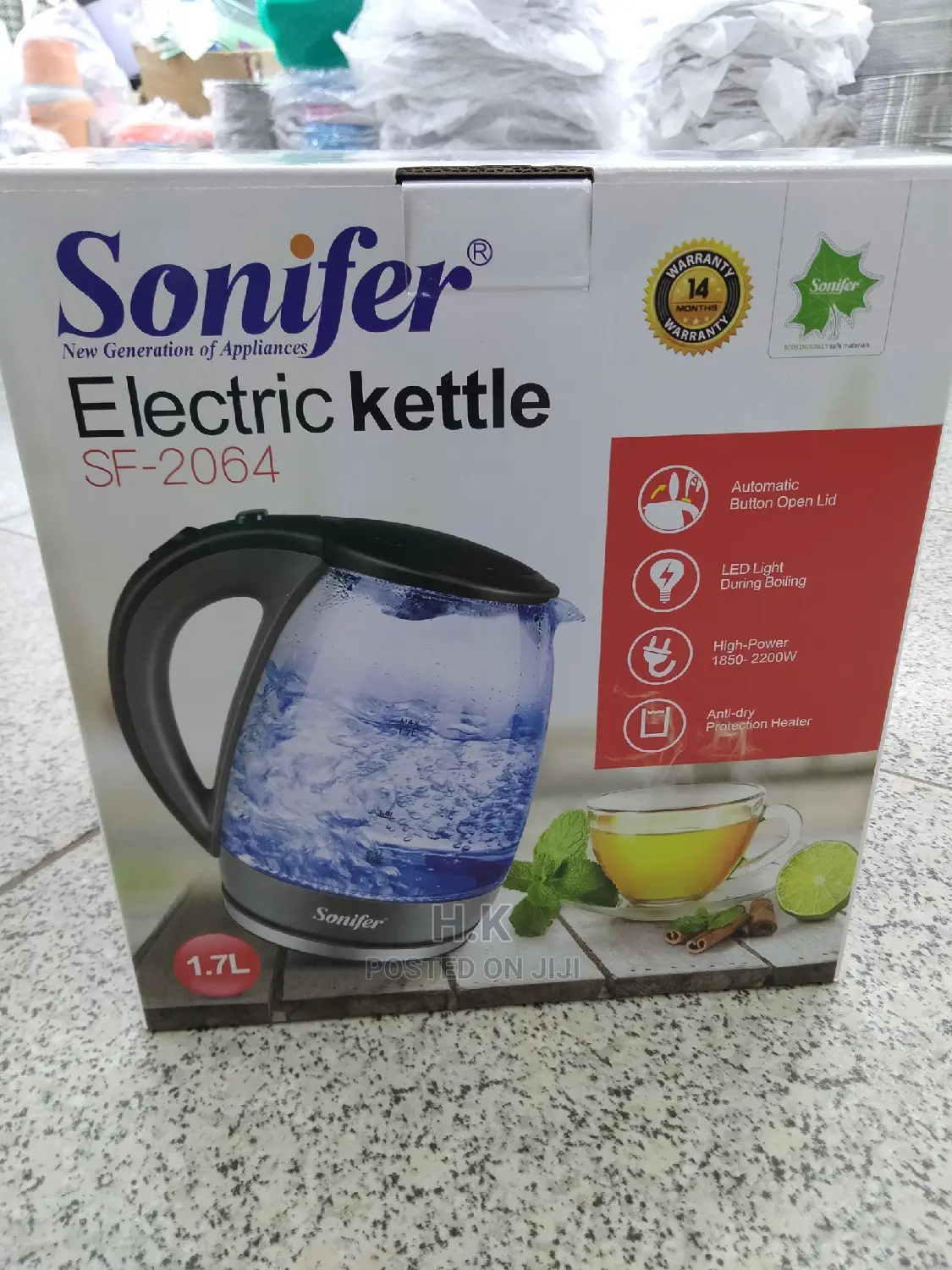 1.7L Glass Electric Kettle (Sonifer)