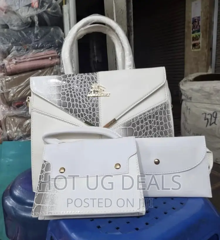 3pcs Ladies Designer Handbags- White