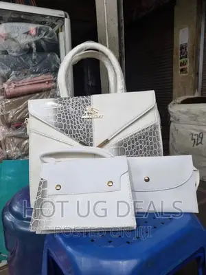 3pcs Ladies Designer Handbags- White
