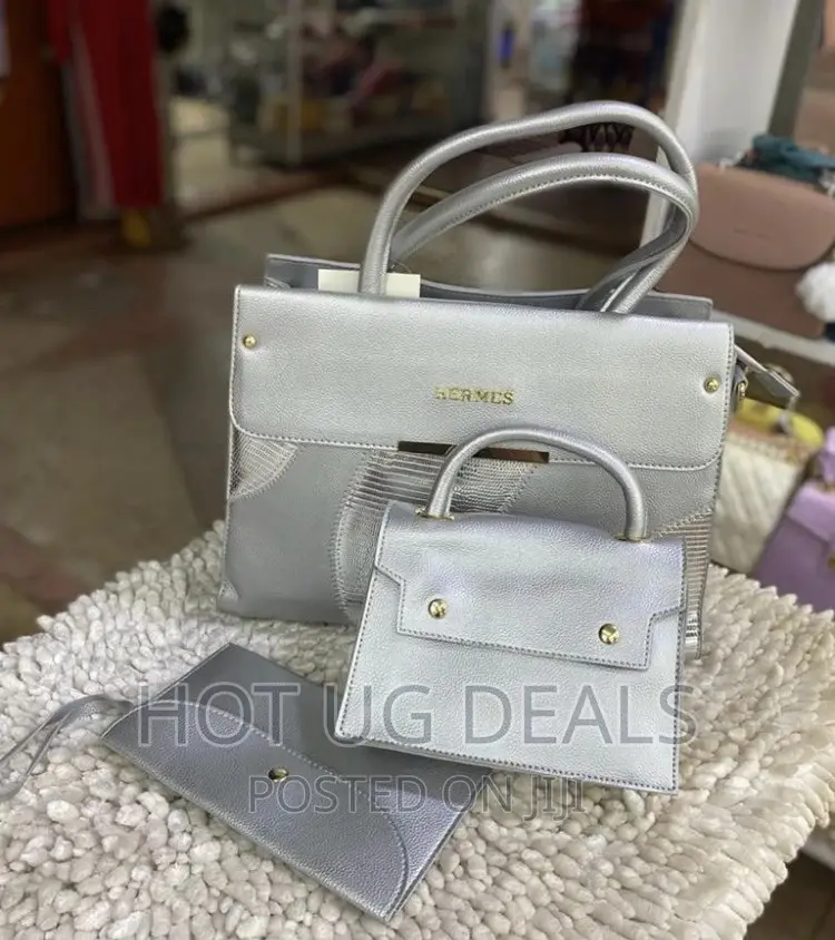 3pcs Ladies Designer Handbags- Grey