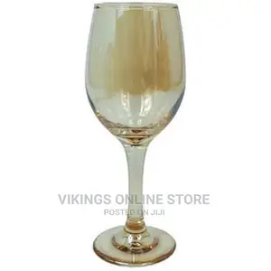 Gold Lead-Free Juice, Wine Glasses- 6 Pieces, Brown
