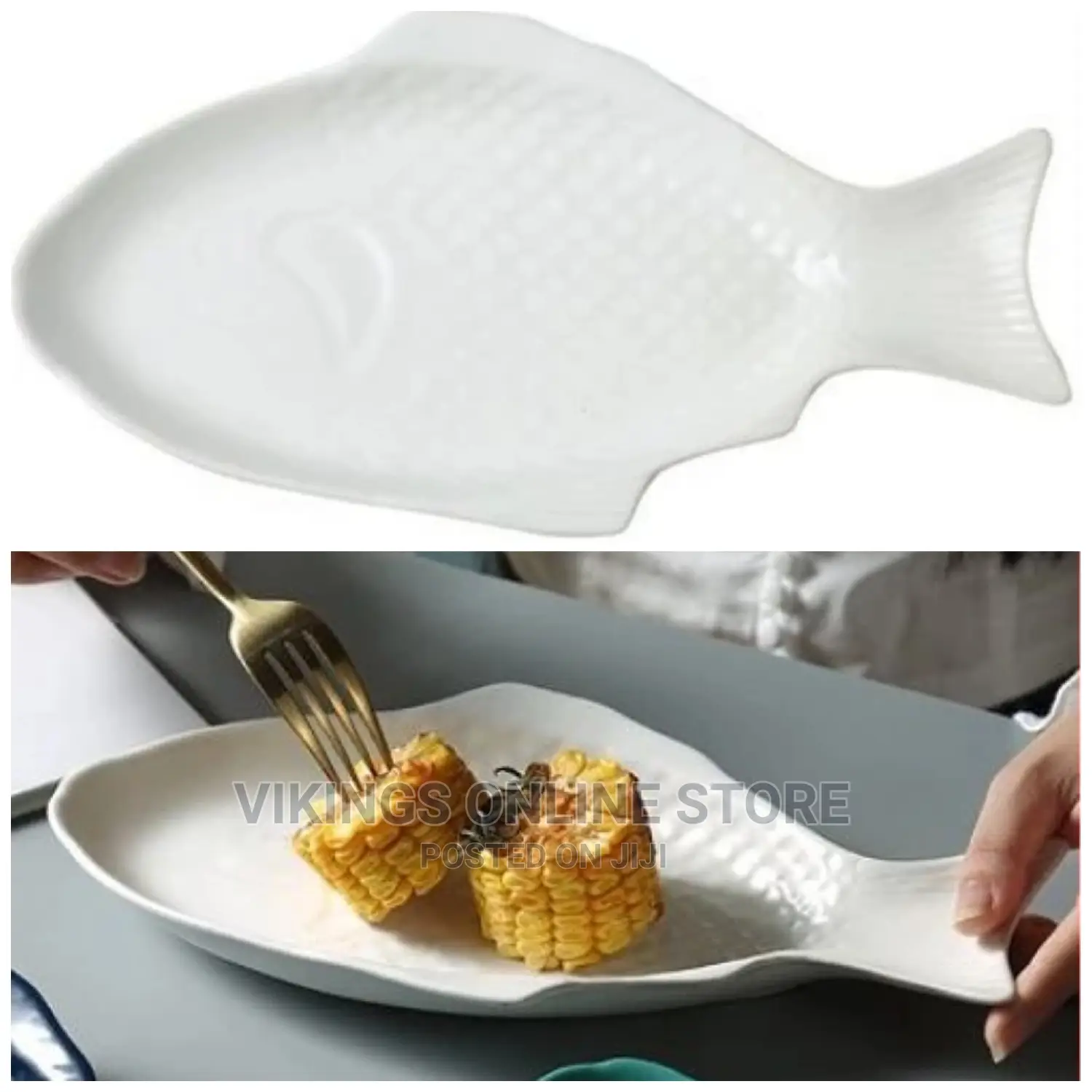 15 Inch Steak, Fish Plate Tray Dinner Platter, Bowl- White