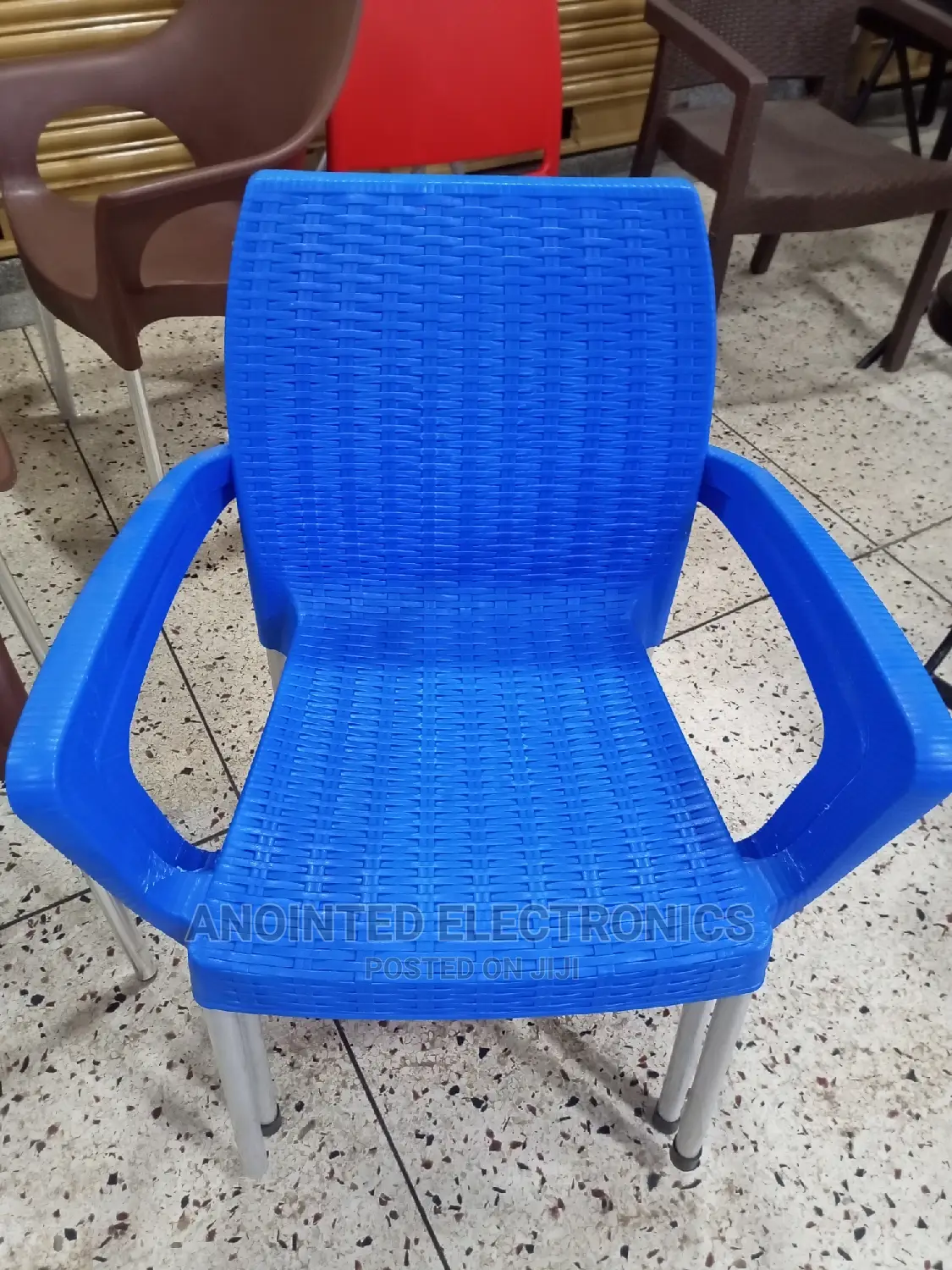 Plastic Chair Blue With Arms