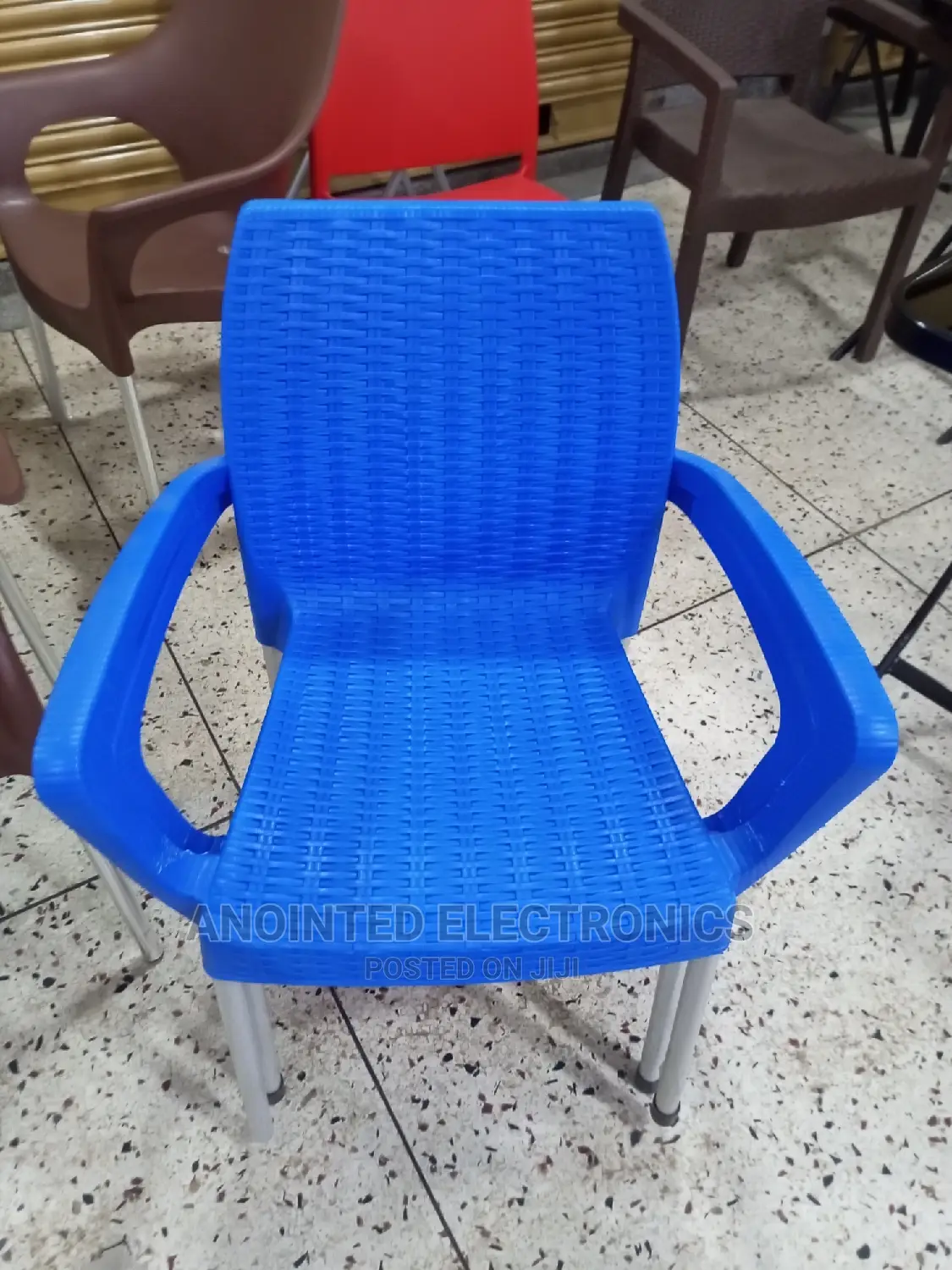Plastic Chair Blue With Arms