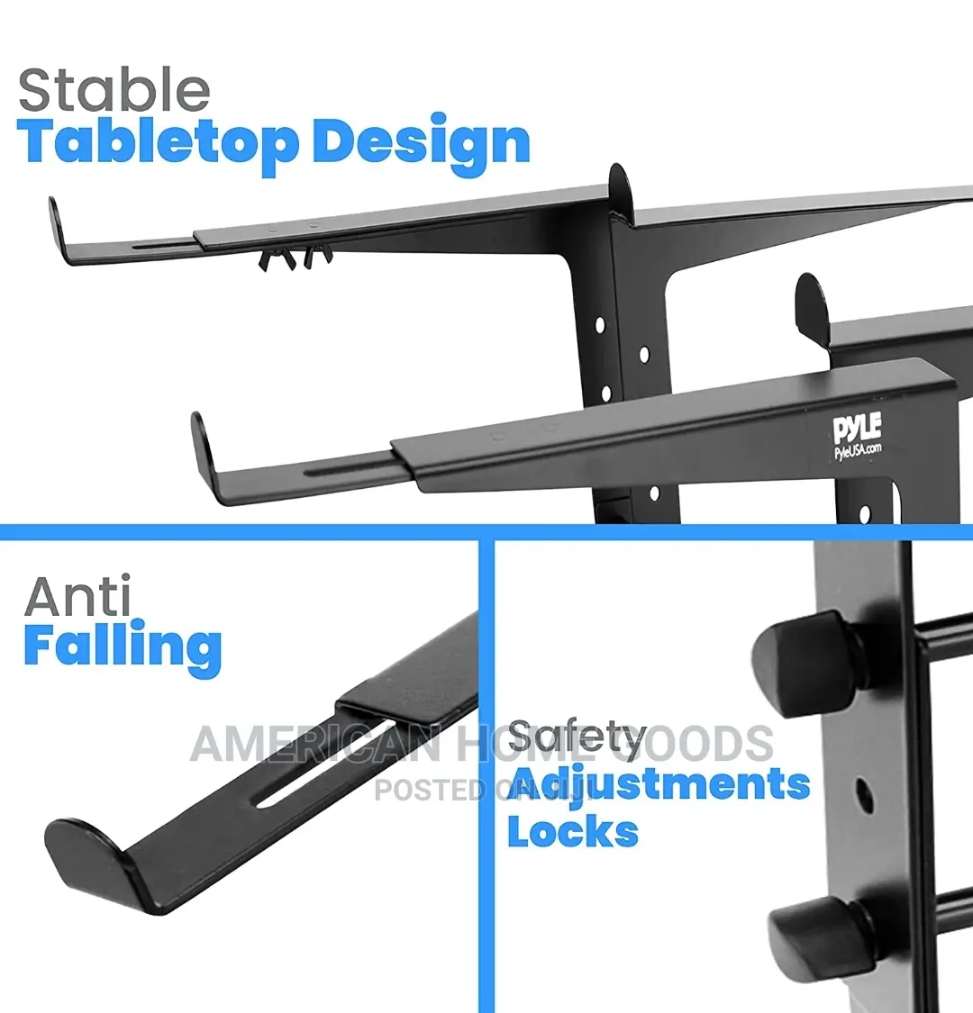 Pyle DJ Metallic Controller/Laptop Stand, Wt Upto 33lbs/15kg