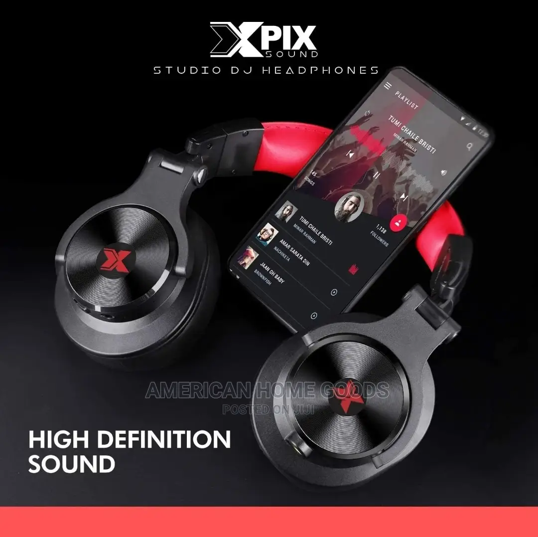 XPIX Pro DJ Headphones, Over Ear Stereo Headphones