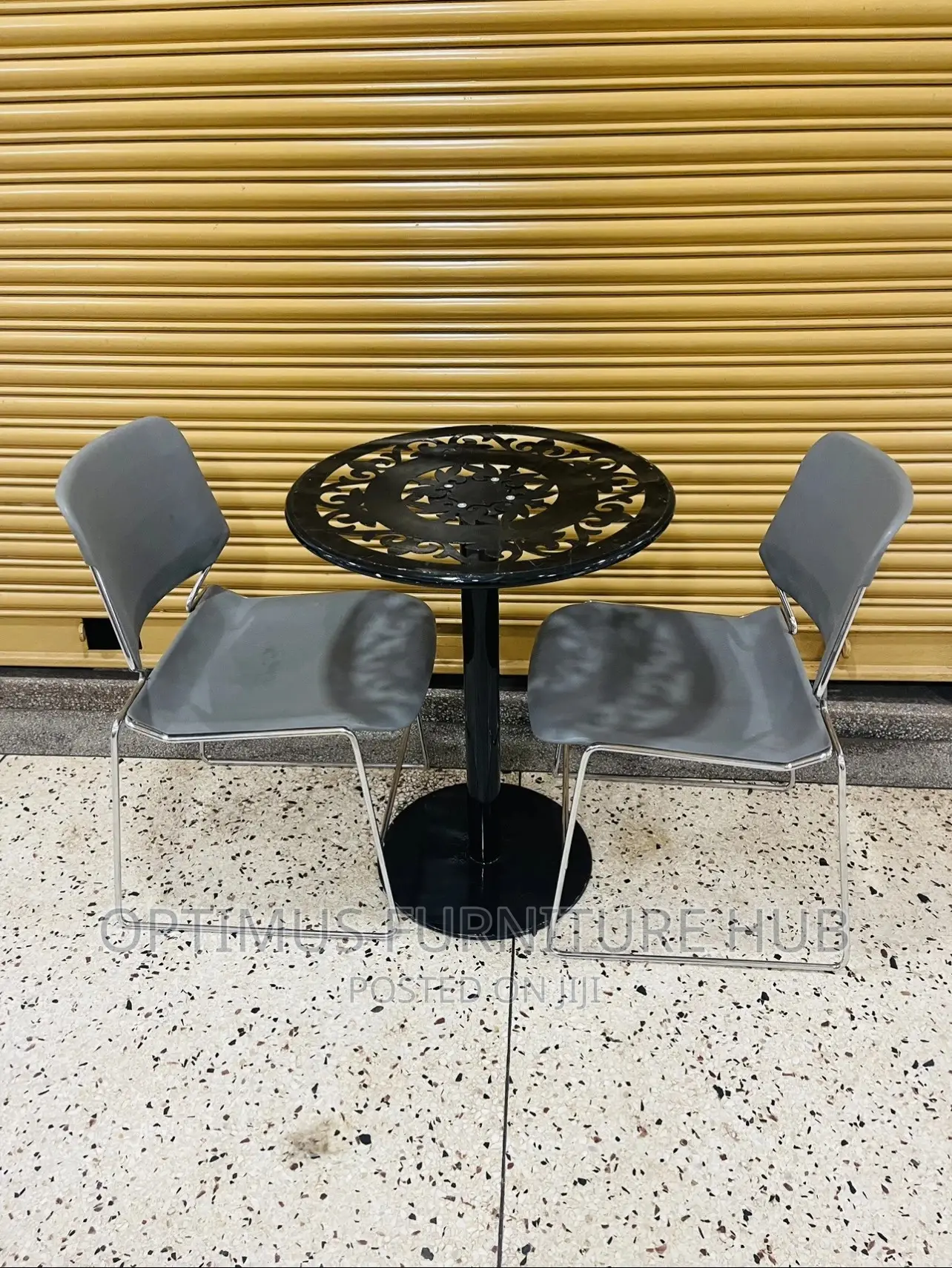 Round Table and Two Chairs