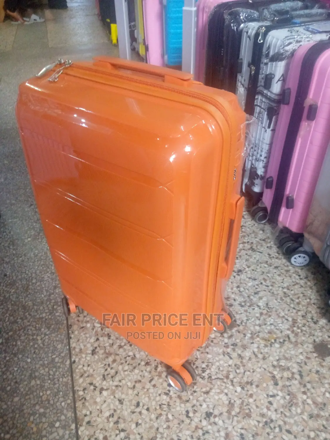 Original Rubber Plastic Suitcases.Medium .( Orange)