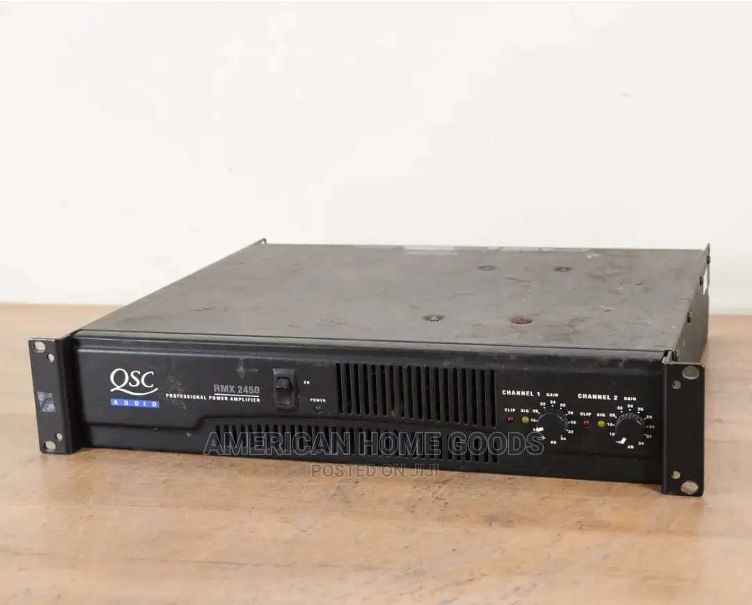 The QSC RMX 2450, 2400 Watts, Two-Channel Stereo Power Amplifiers.