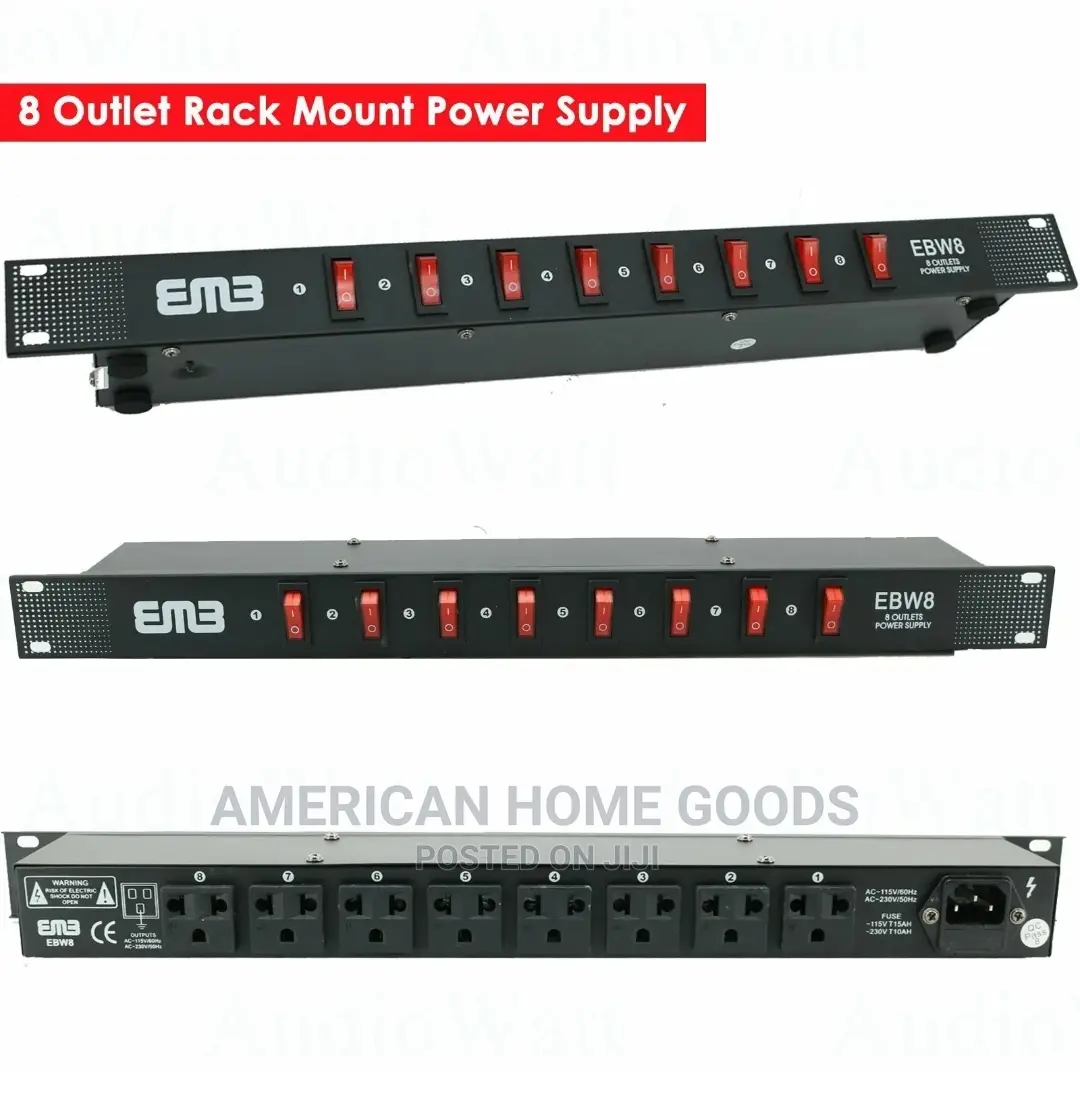 EMB EBW10 10 Outlets Rack Mount Power Supply/Surge Protector