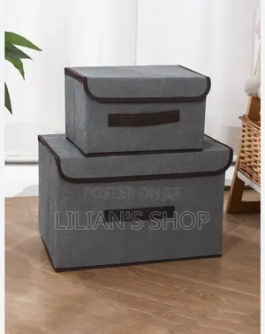2pcs Fabric Foldable Storage Boxes
